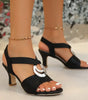 Sandali con tacco e fibbie metalliche da donna | Ideali per le uscite