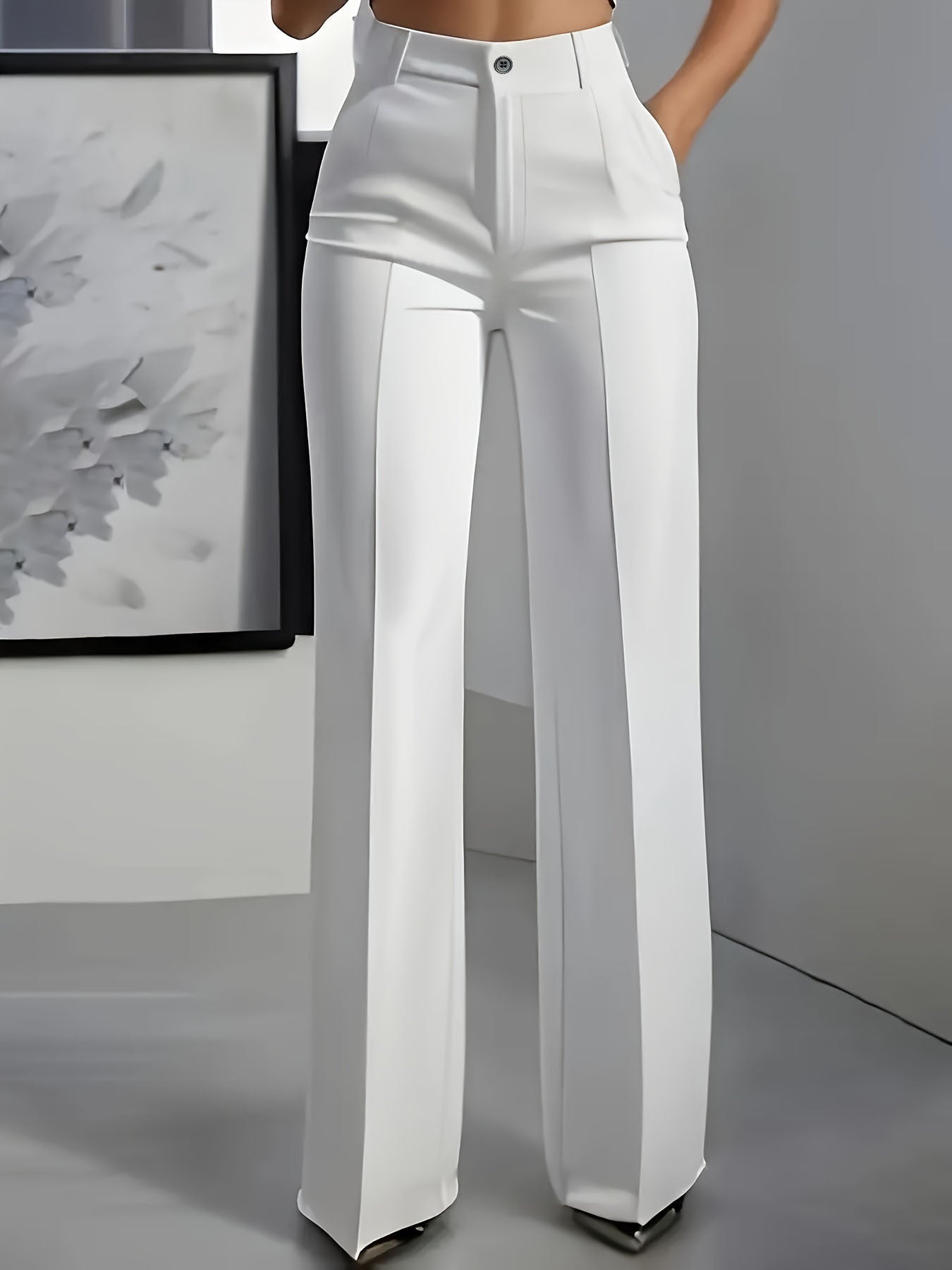 Pantaloni larghi a vita alta da donna
