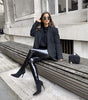 Pantaloni a vita alta aderenti in similpelle lucida da donna  