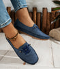 Mocassino Confort con Lacci Decorativi in Similpelle per Donna