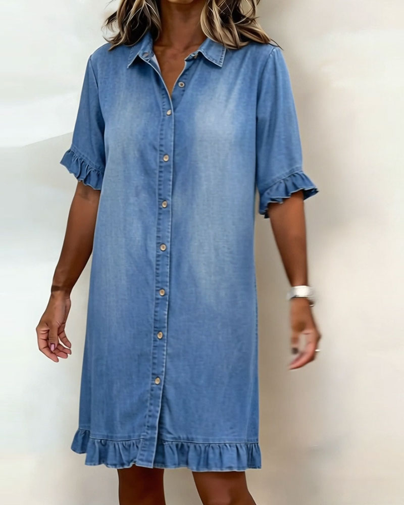 Vestito in denim con bottoni da donna | Ideale per tutti i giorni