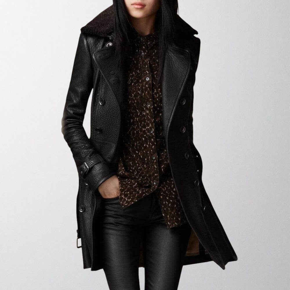 Cappotto da motociclista Perfecto con colletto in pelliccia sintetica in similpelle per donna