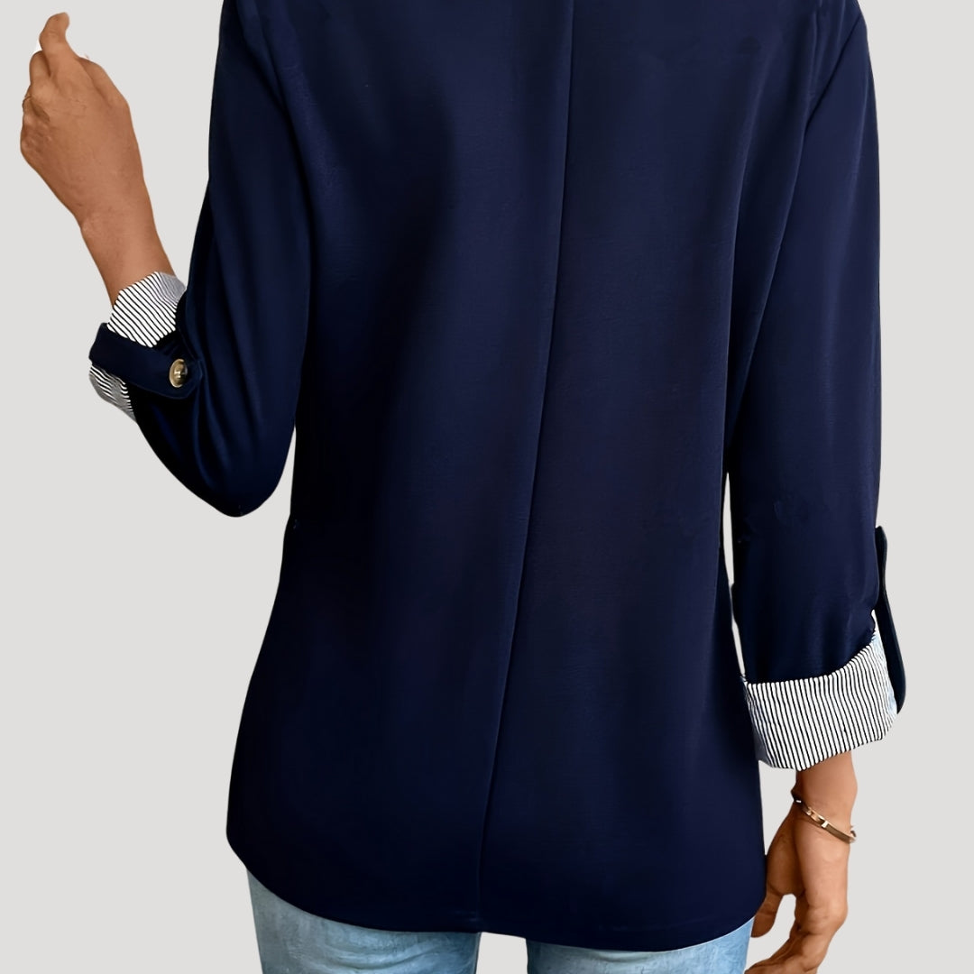 Blazer Marine Tailoré Classique pour Femmes