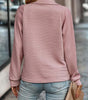 Maglione ampio con collo a zip e coste, maniche lunghe da donna  