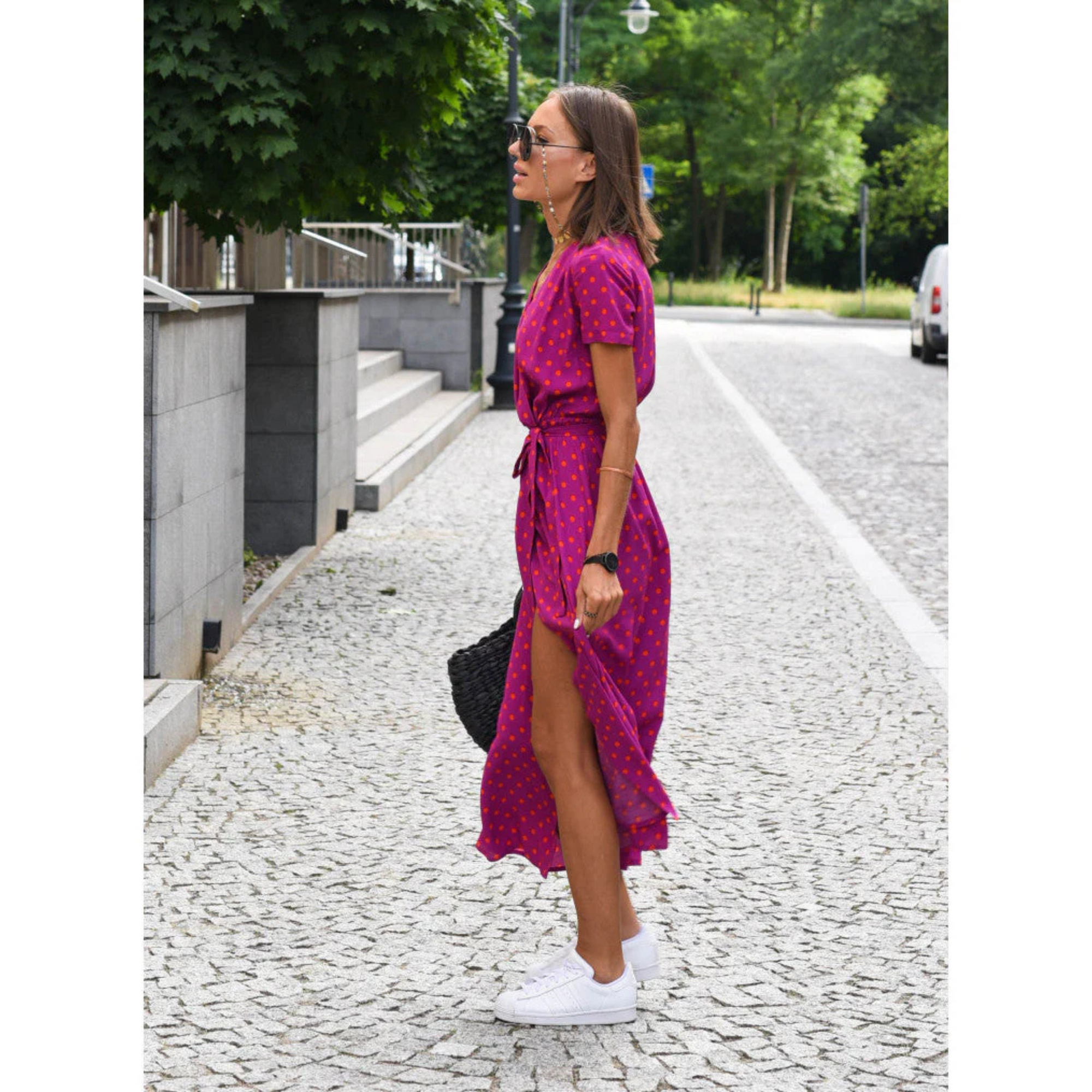 Vestito lungo con stampa floreale e taglio svasato da donna | Ideale per l'estate