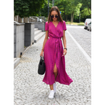 Vestito lungo con stampa floreale e taglio svasato da donna | Ideale per l'estate