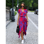 Vestito lungo con stampa floreale e taglio svasato da donna | Ideale per l'estate