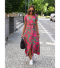 Vestito lungo con stampa floreale e taglio svasato da donna | Ideale per l'estate