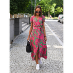 Vestito lungo con stampa floreale e taglio svasato da donna | Ideale per l'estate