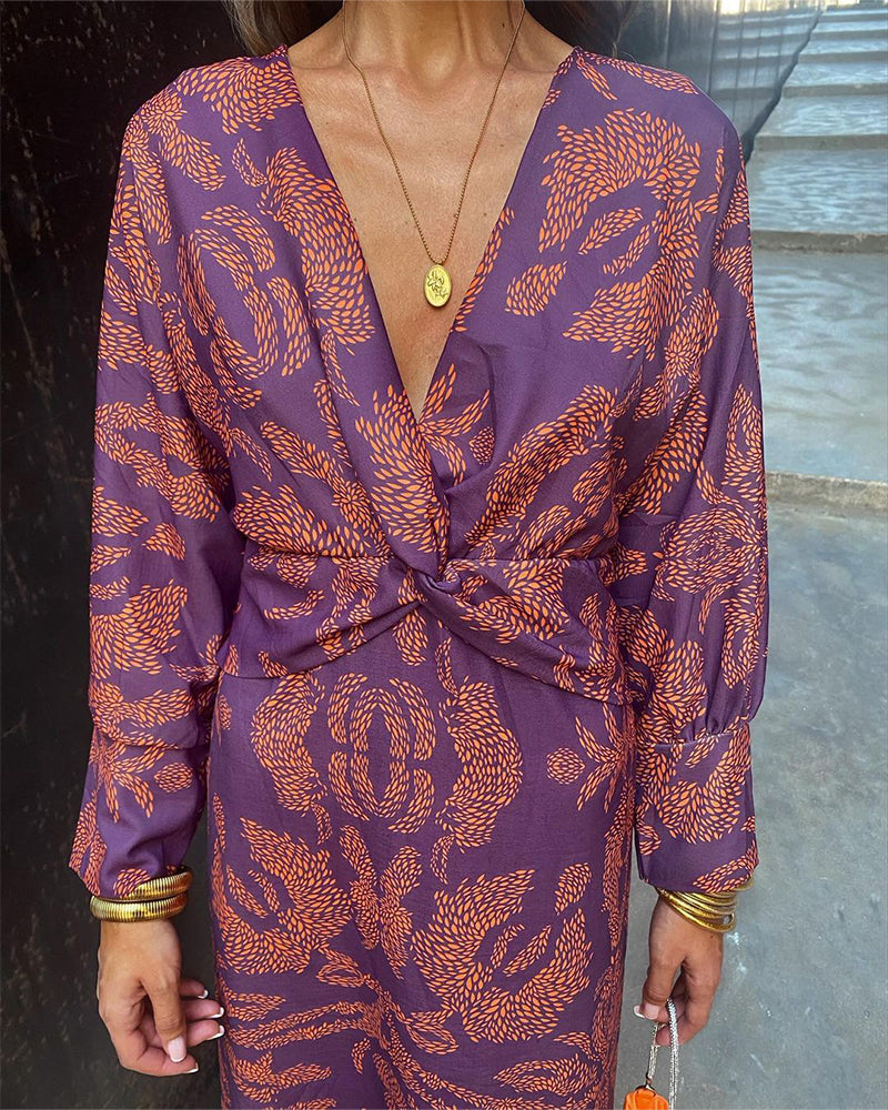 Abito lungo drappeggiato con nodo da donna | Ideale per le uscite