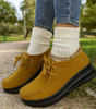 Mocassino Confort con Lacci e Suola Platform in Camoscio per Donna