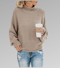 Maglione oversize in maglia con collo alto per donna