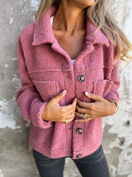 Veste en laine à col revers pour femmes