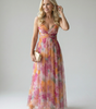 Abito lungo senza maniche con stampa per donna