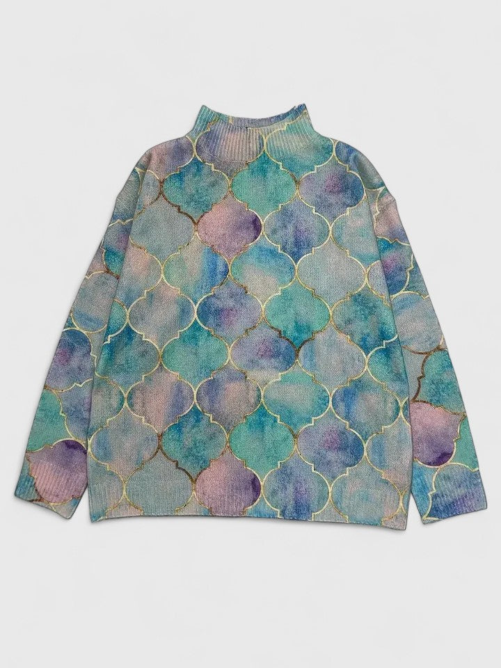 Pull en maille multicolore pour femmes