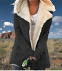 Cappotto dritto stile militare con ampio colletto in pelliccia sintetica da donna