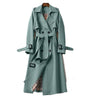 Trench coat lungo in cotone per donna