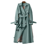 Trench coat lungo in cotone per donna