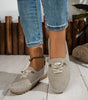 Mocassino Confort con Lacci Decorativi in Similpelle per Donna