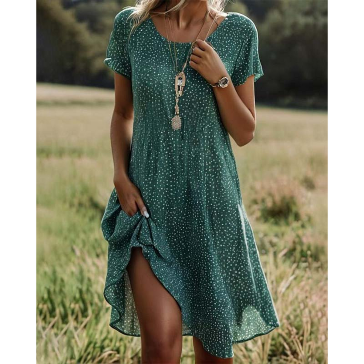 Vestito Estivo Midi con Stampa Geometrica da Donna | Ideale per le Vacanze