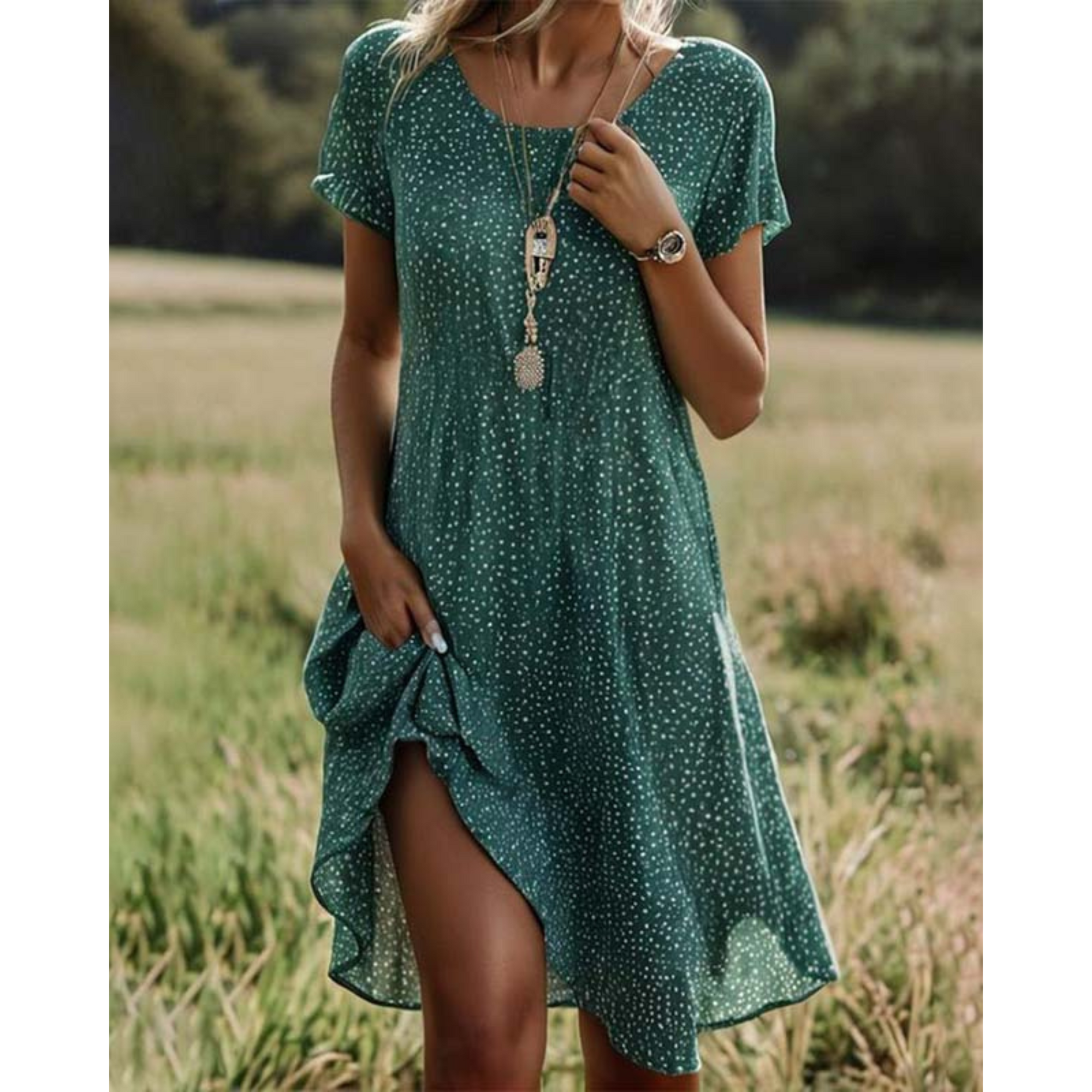 Vestito Estivo Midi con Stampa Geometrica da Donna | Ideale per le Vacanze