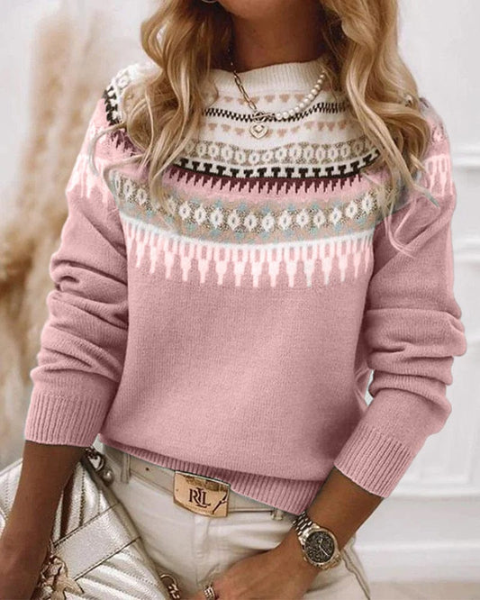 Pull-over d'hiver avec motifs pour Femmes