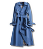 Trench coat lungo in cotone per donna