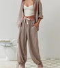 Ensemble Pyjama Pantalon Long en Polyester pour Femme