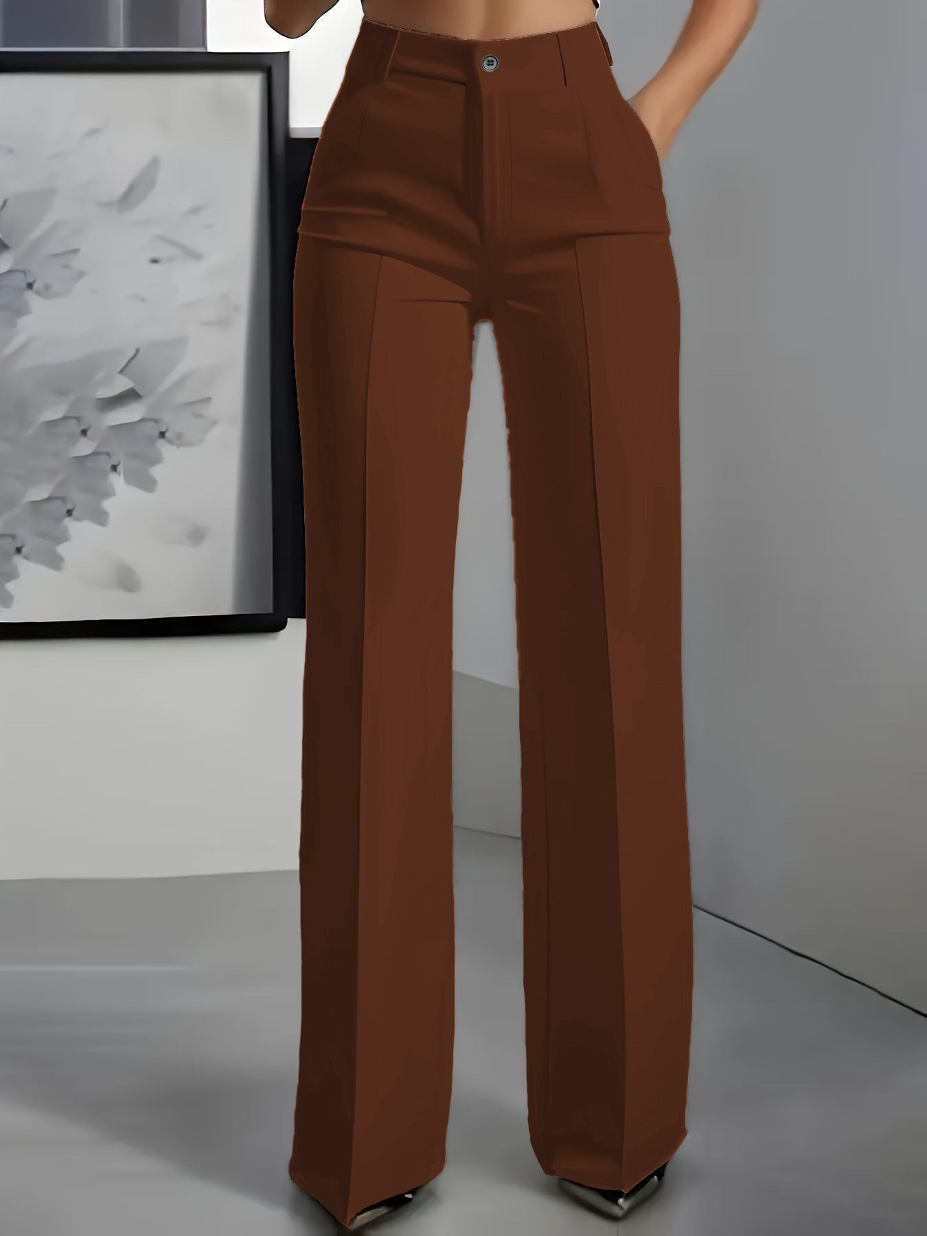 Pantaloni larghi a vita alta da donna