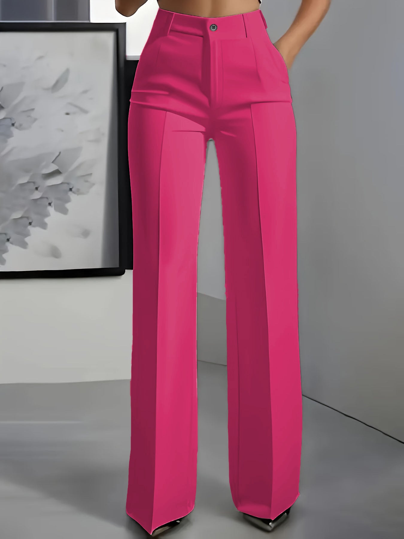 Pantaloni larghi a vita alta da donna