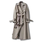 Trench coat lungo in cotone per donna