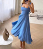 Robe Midi pour Femmes à Encolure Carrée