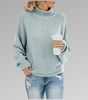 Maglione oversize in maglia con collo alto per donna