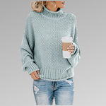 Maglione oversize in maglia con collo alto per donna