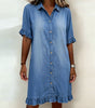Vestito in denim con bottoni da donna | Ideale per tutti i giorni