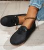 Mocassino Confort con Lacci Decorativi in Similpelle per Donna