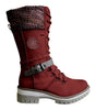 Stivaletto alto con lacci in similpelle per donna