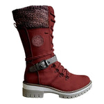 Stivaletto alto con lacci in similpelle per donna