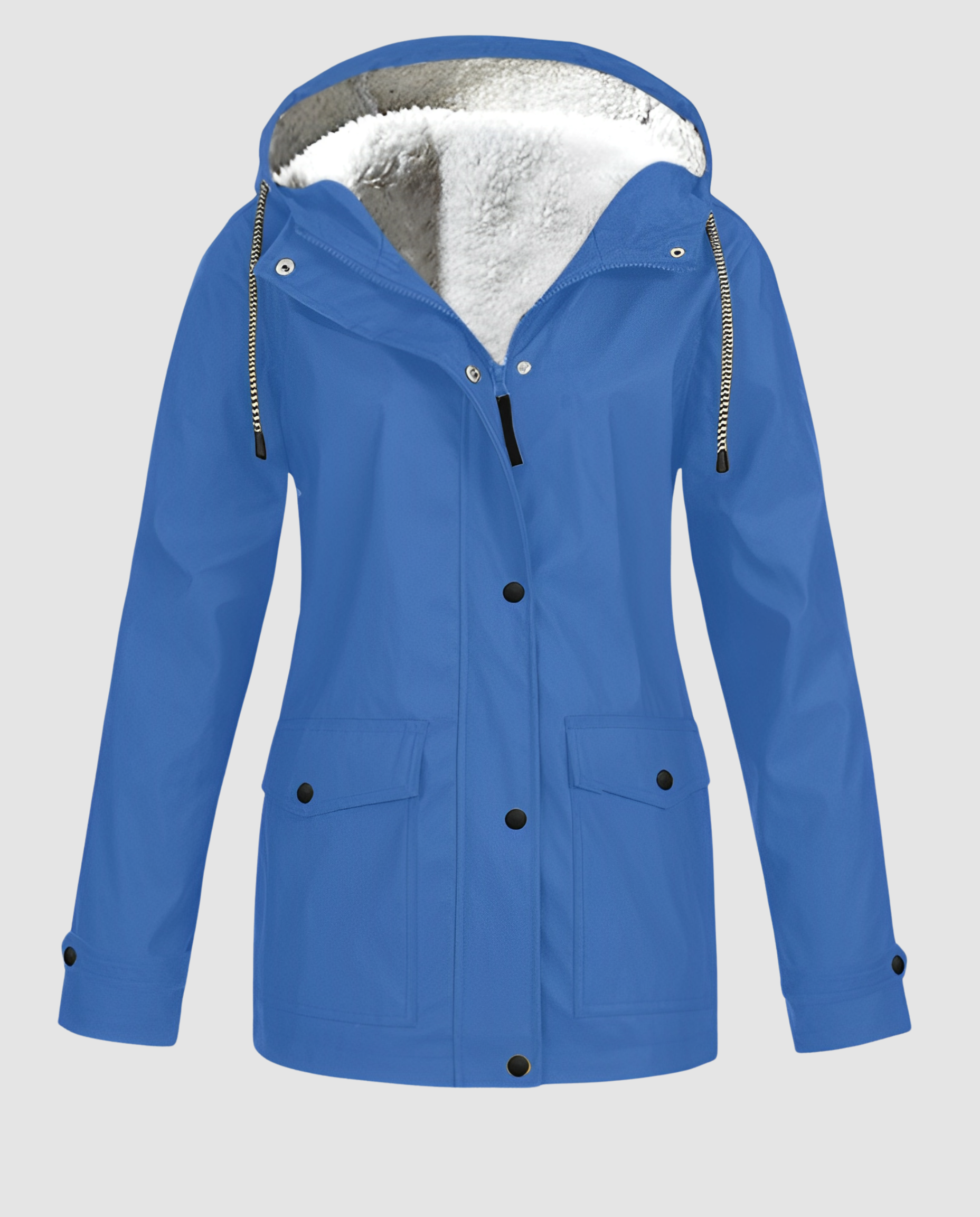 Parka oversize con cappuccio e pelliccia ecologica da donna