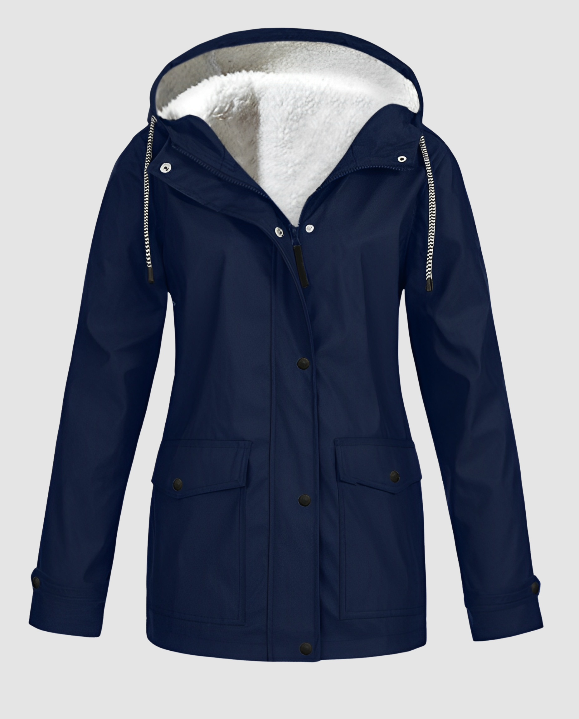 Parka oversize con cappuccio e pelliccia ecologica da donna