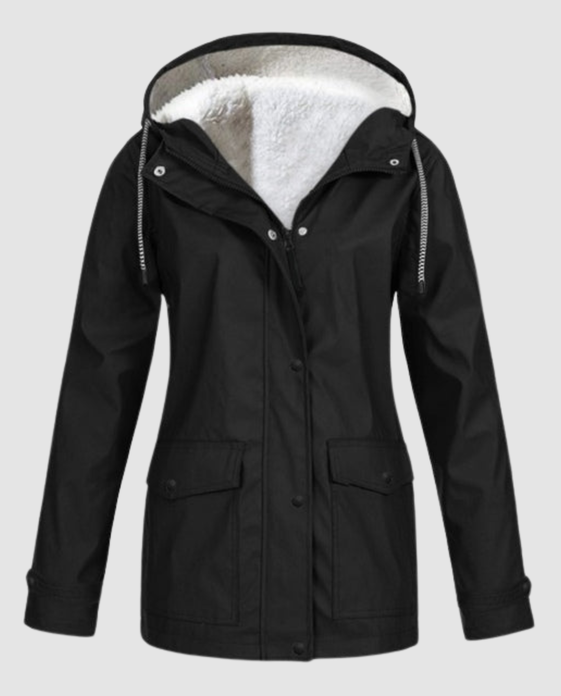 Parka oversize con cappuccio e pelliccia ecologica da donna
