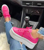 Sneaker con zeppa e suola spessa in similpelle per donna