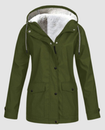 Parka oversize con cappuccio e pelliccia ecologica da donna