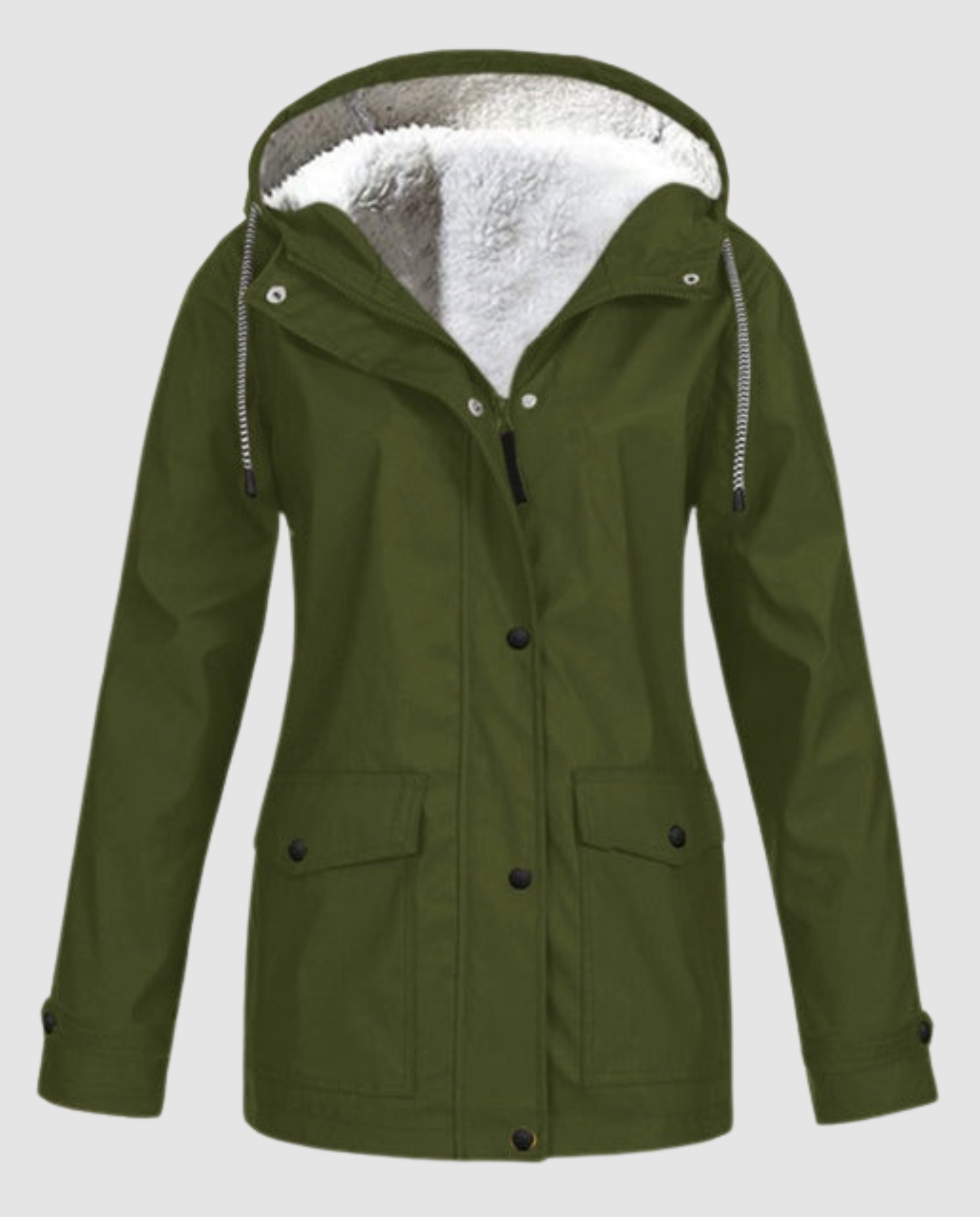 Parka oversize con cappuccio e pelliccia ecologica da donna