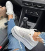Sneaker con zeppa e suola spessa in similpelle per donna