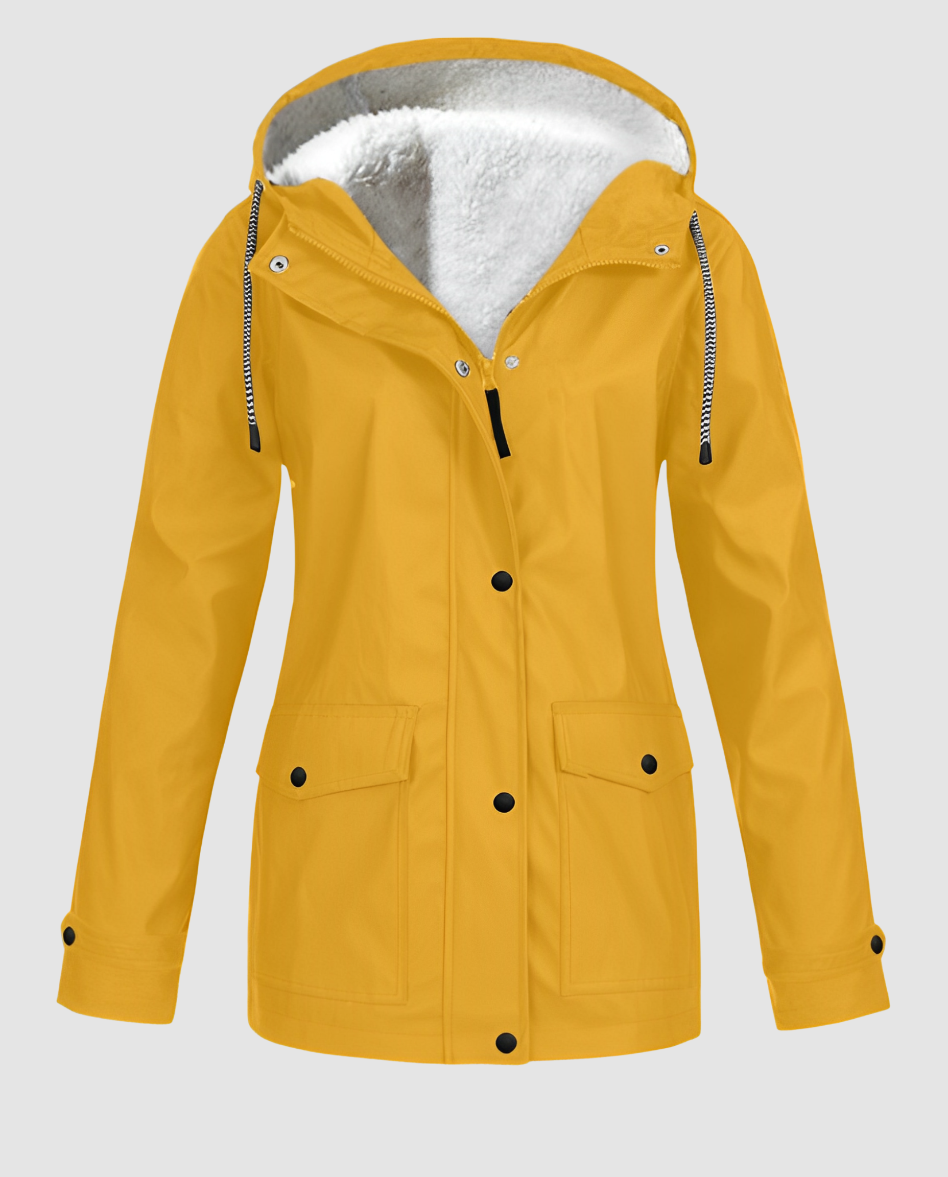 Parka oversize con cappuccio e pelliccia ecologica da donna