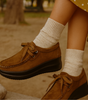 Mocassino Confort con Lacci e Suola Platform in Camoscio per Donna