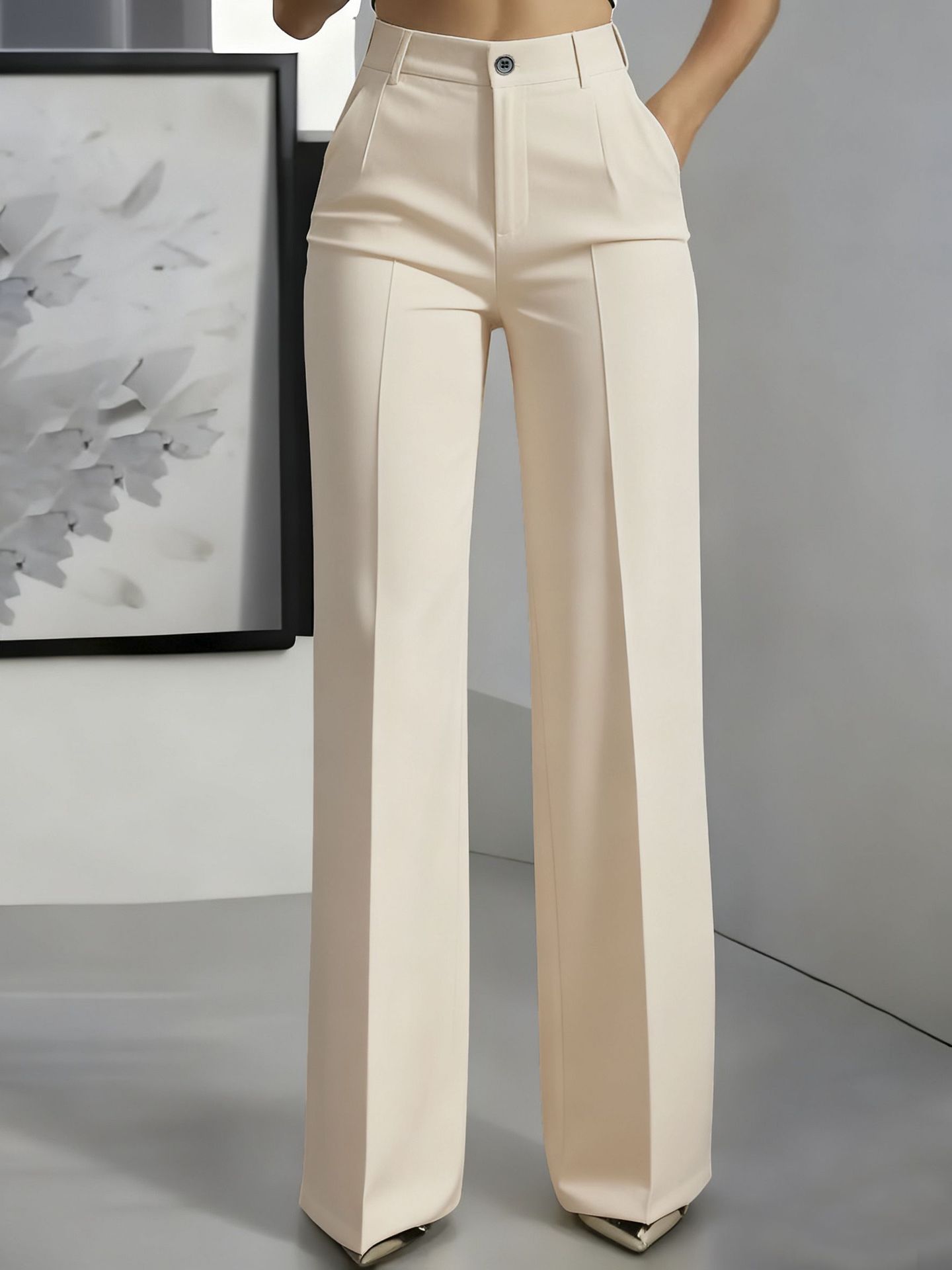 Pantaloni larghi a vita alta da donna