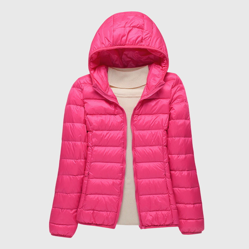 Piumino leggero con cappuccio da donna