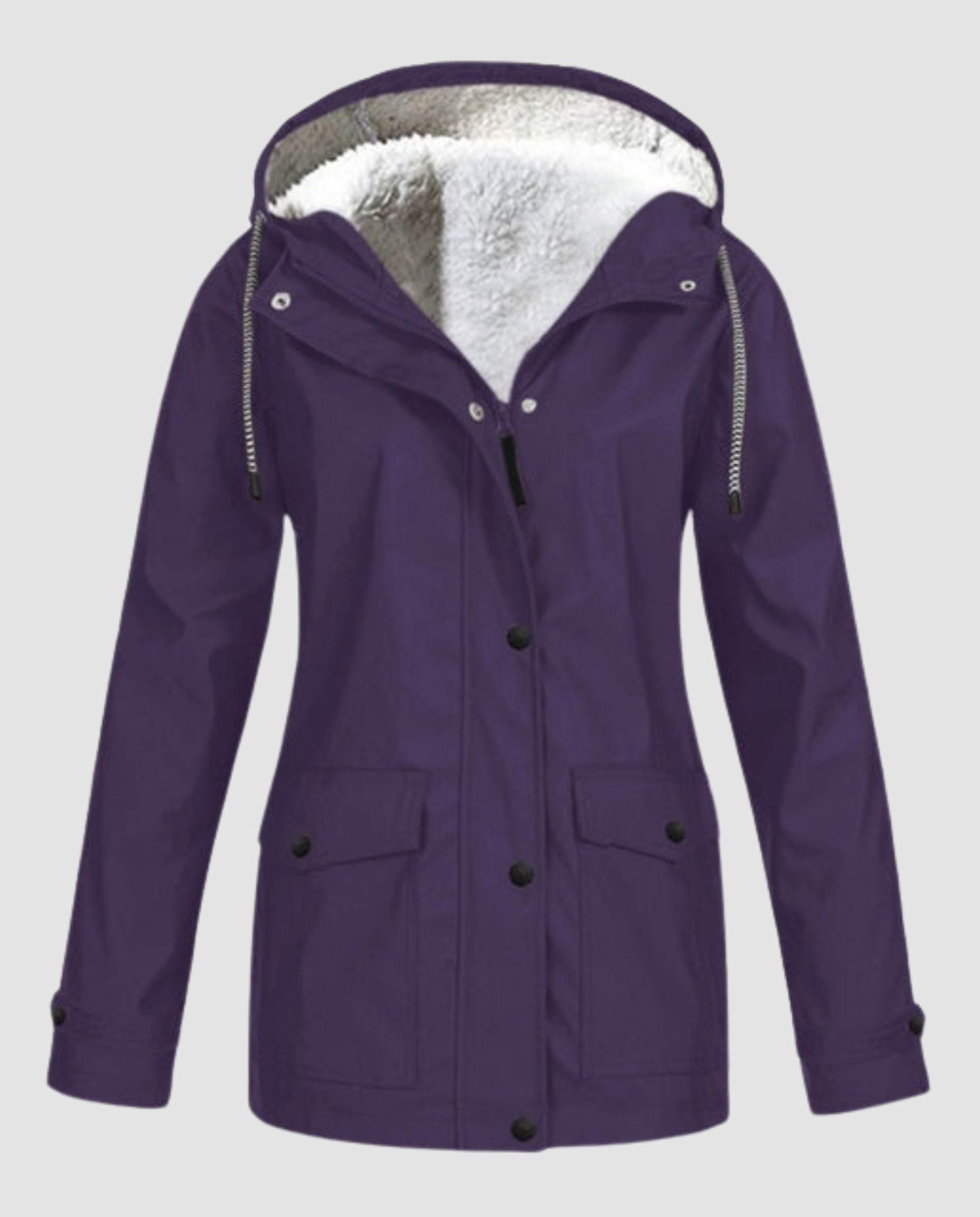 Parka oversize con cappuccio e pelliccia ecologica da donna